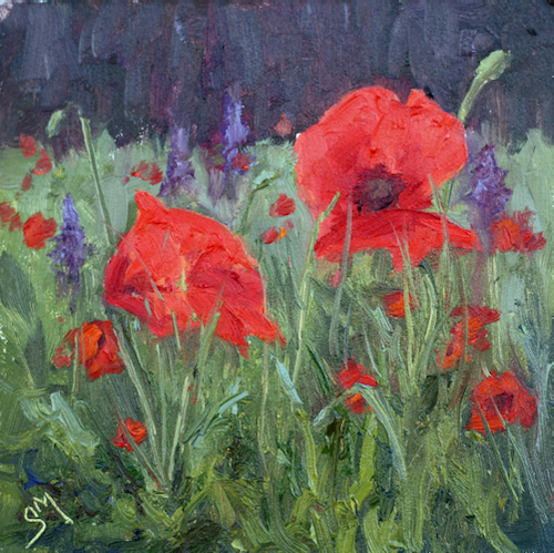 Walks with Violet #19 4x4 $115 at Hunter Wolff Gallery